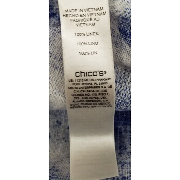 Chicos Womens Pants Pull On Slant Pockets Straight Leg 100% Linen Size 1/Medium - Picture 6 of 7